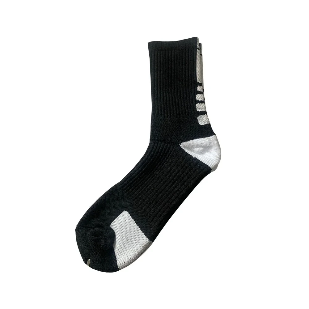 Sport Socks‎ Run For It Black White Athletic Crew Socks Cushioned Arch Support